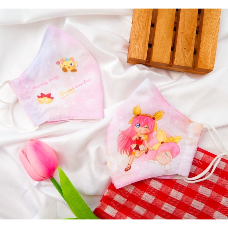 Masker / Mask cover Anime Wedding Peach