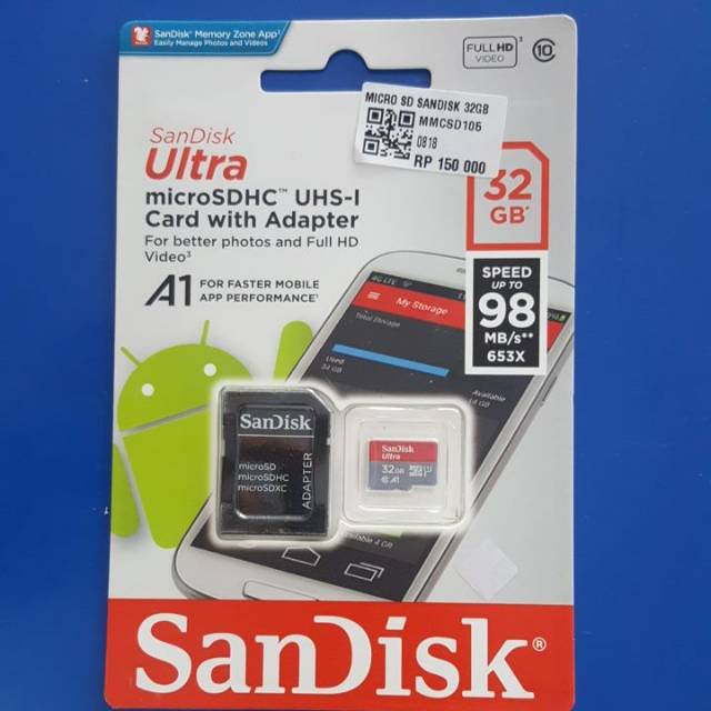 MEMORI MICRO SD SANDISK 32GB CLASS 10