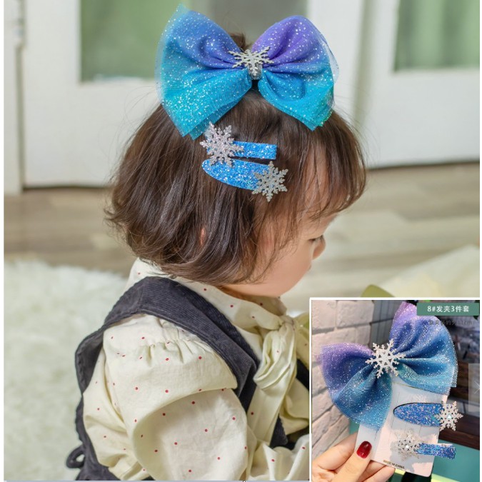 Aksesoris Rambut Frozen Ikat Karet Jepitan Rambut Pita