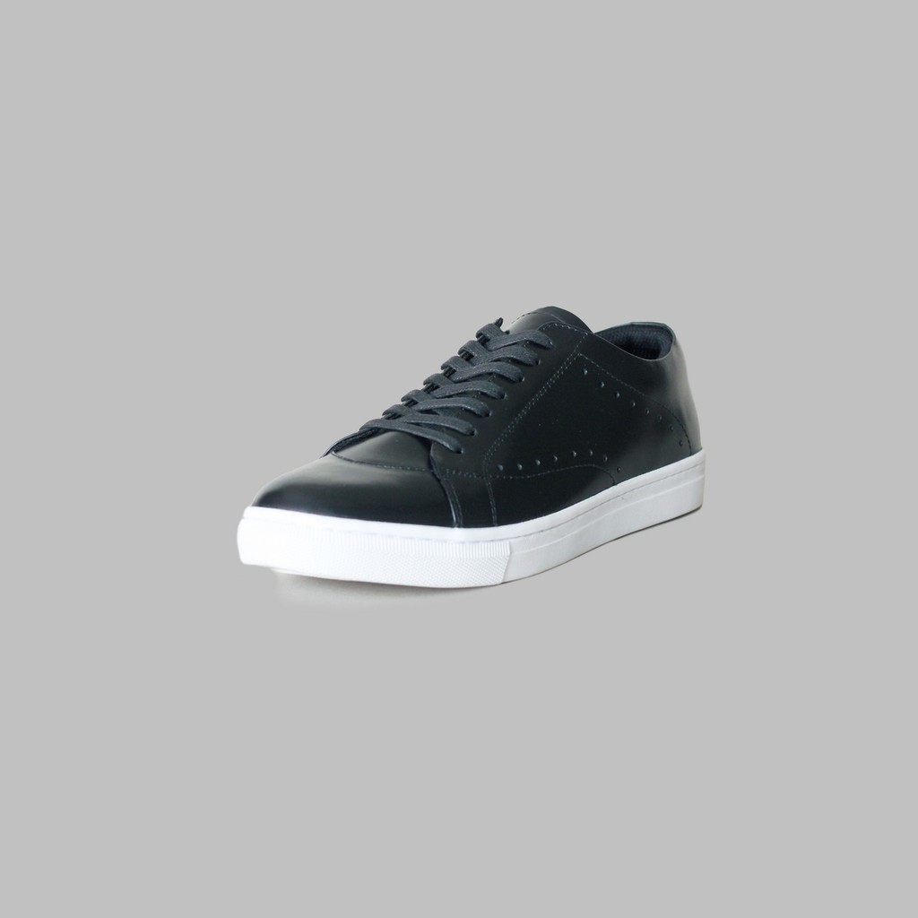 ARTAP - Sepatu Sneakers Kulit Asli - Alordi PU Black White Sole