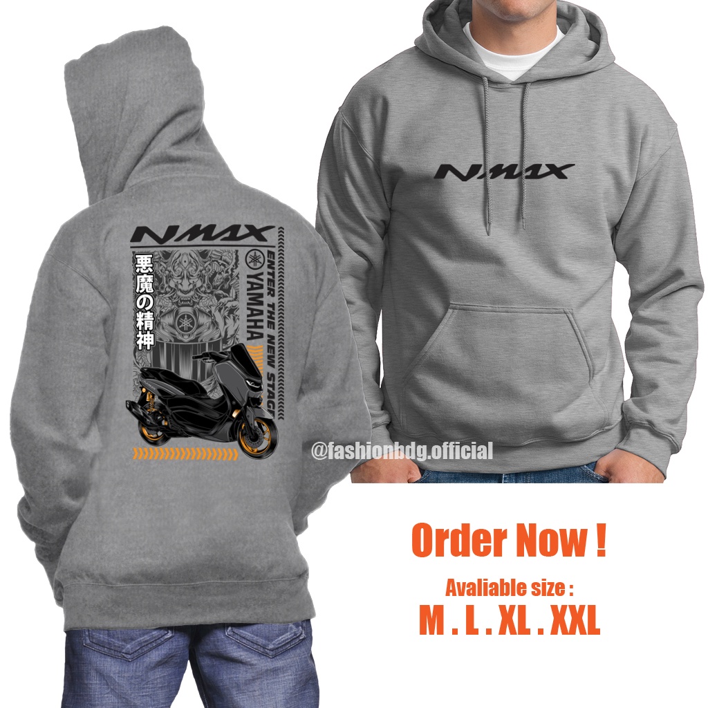 JAKET MOTOR NMAX HOODIE SWEATER YAMAHA NMAX DEMON BAHAN TEBAL