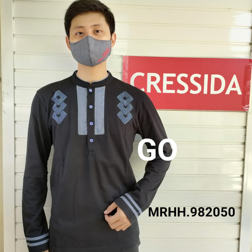 BB Baju Cowok CRESSIDA koko lengan panjang busana muslim pria MRHH 100% ORIGINAL bahan katun