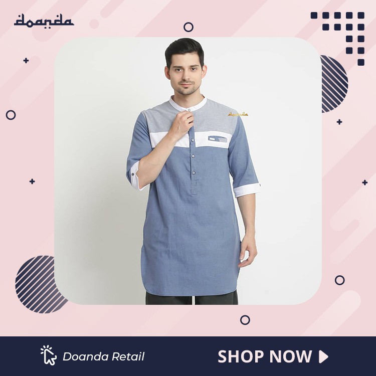 BAJU KOKO MUSLIM KURTA LENGAN PENDEK DOANDA A1061