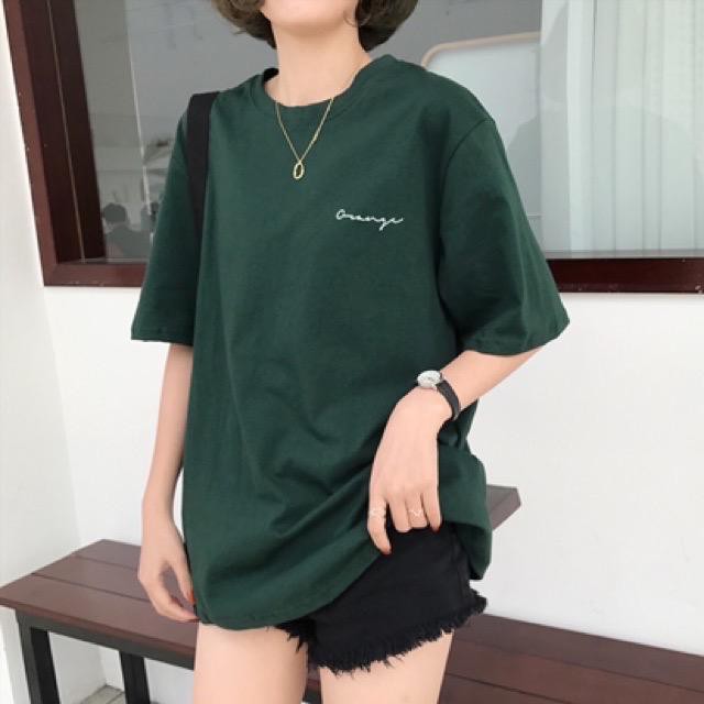 kaos oversize orange wanita