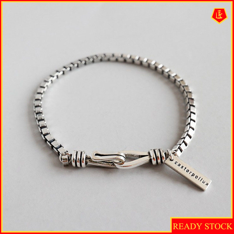 [Ready Stock]Fashion Personality Plated 925 Silver Vintage Bracelet