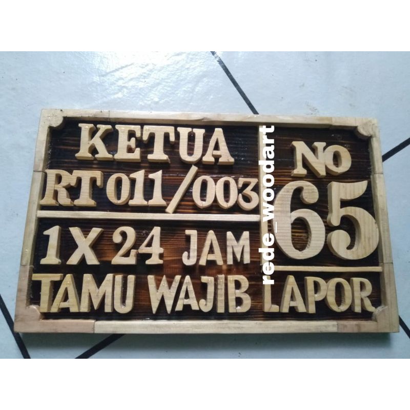 Papan Nama Ketua RT Papan Nama Kayu