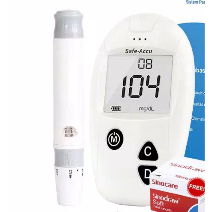Alat ukur gula darah Sinocare Paket Hemat Lebih Lengkap 12.12.12