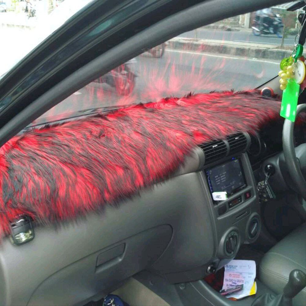 Alas Bulu Dashboard Mobil Motif Gradasi Biru Mix Hitam Shopee