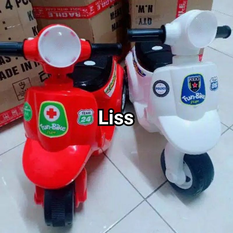 Mainan anak Motor Vespa Dorong Roda 3 Ada Musik