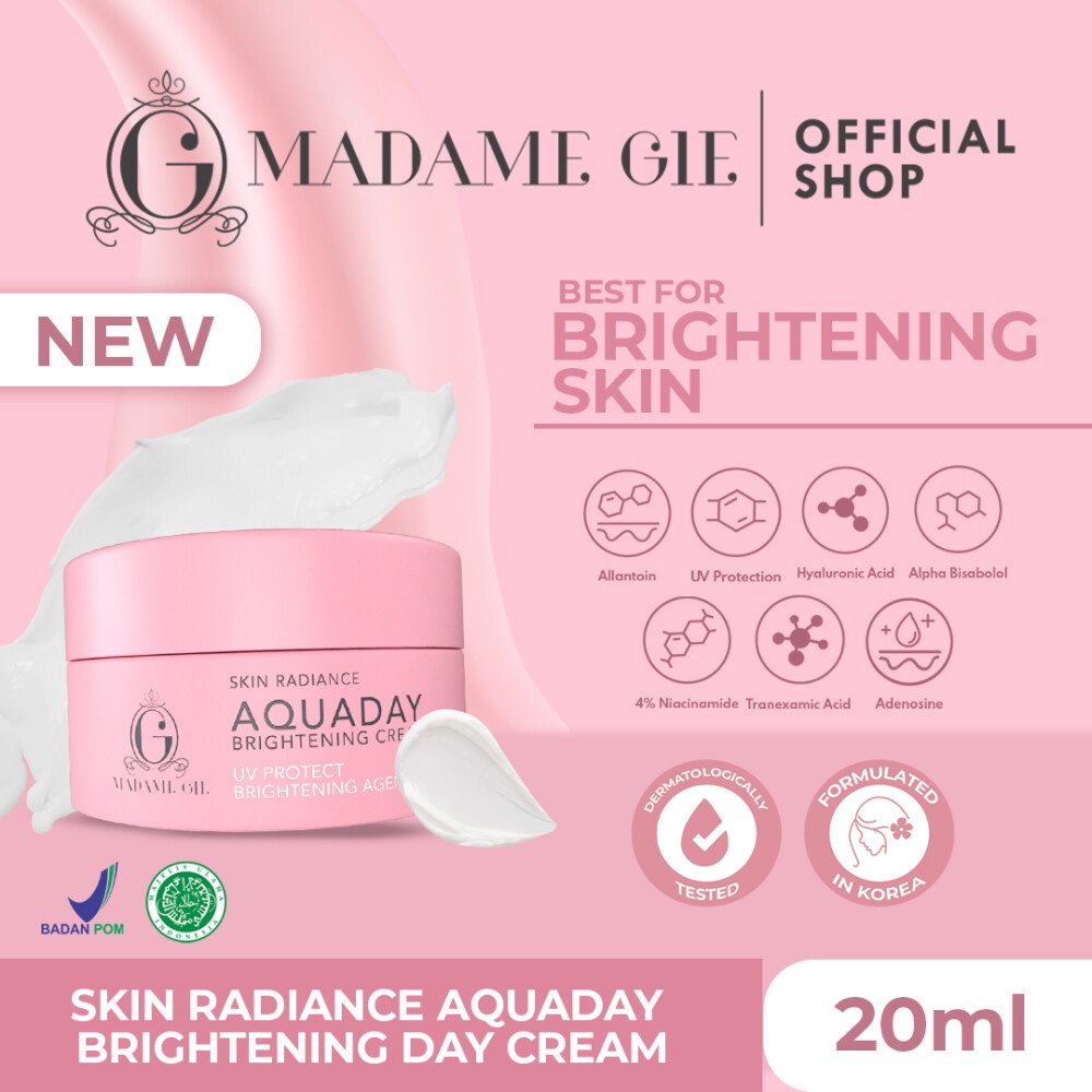 Madame Gie Skin Radiance AQUADAY Brightening Cream - Krim Pagi Skincare Pencerah