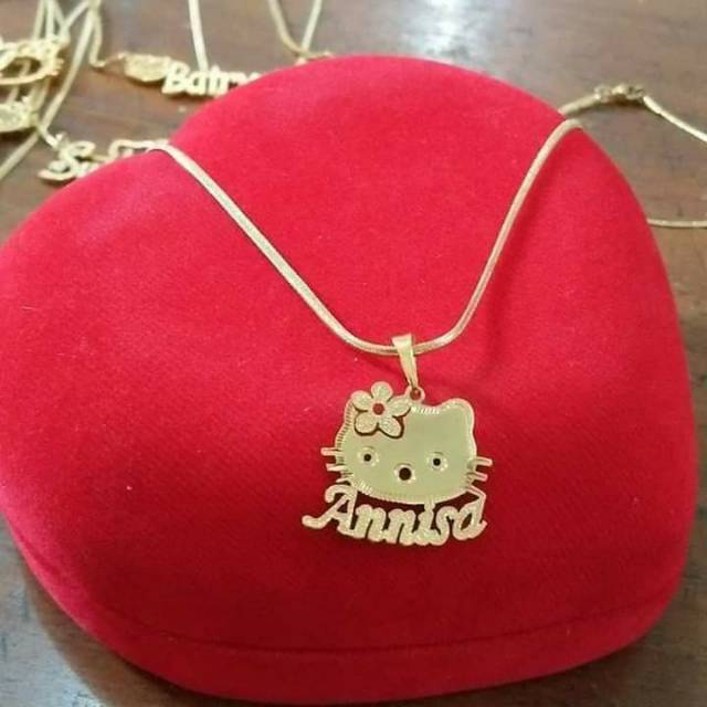 Kalung ukir nama anak2 lapis emas asli 24K