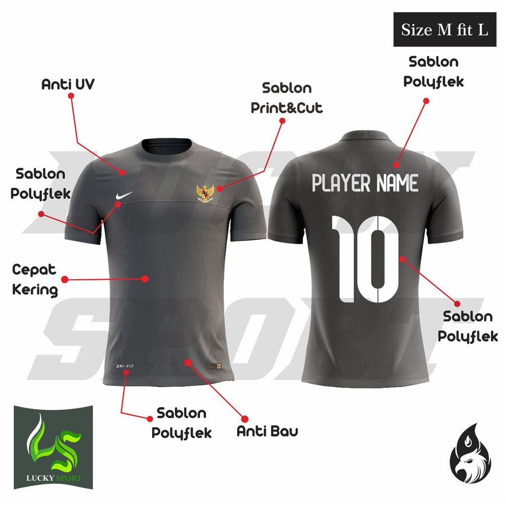 Kaos Jersey baju olahraga bola futsal training garuda PAKAI NAMA+NO Suka suka