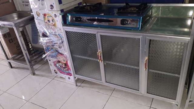 Meja Kompor Keramik Aluminium 3 Pintu