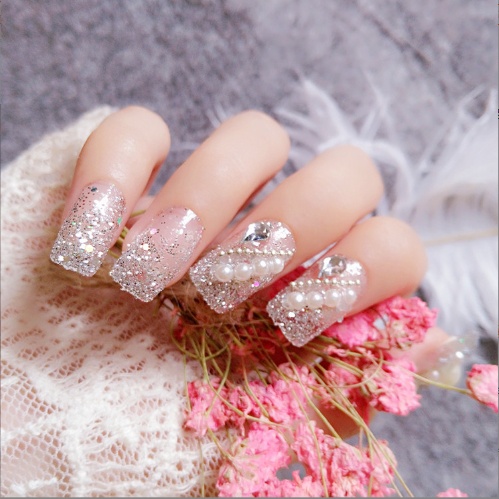 KUKU PALSU MODEL MUTIARA BESAR 3D FAKE NAIL NAILART WEDDING