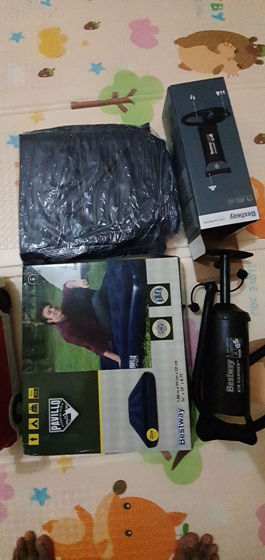 New Beswey 67001- Kasur Angin Twin Biru 188x99x22 + Pompa