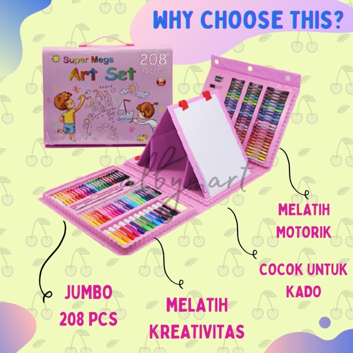 

Spesial Crayon Anak Set Isi 208 Pcs Pensil Warna Alat Lukis Set Crayon Set Hot Sale