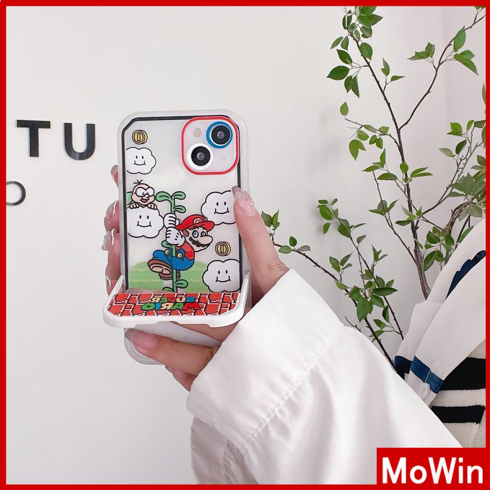 iPhone Case Acrylic Invisible Folding Stand Silicone Soft Case Airbag Shockproof Camera Cover Cartoon Cute Compatible For iPhone 11 Pro Max 13 Pro Max 12 Pro Max 7Plus xr XS Max