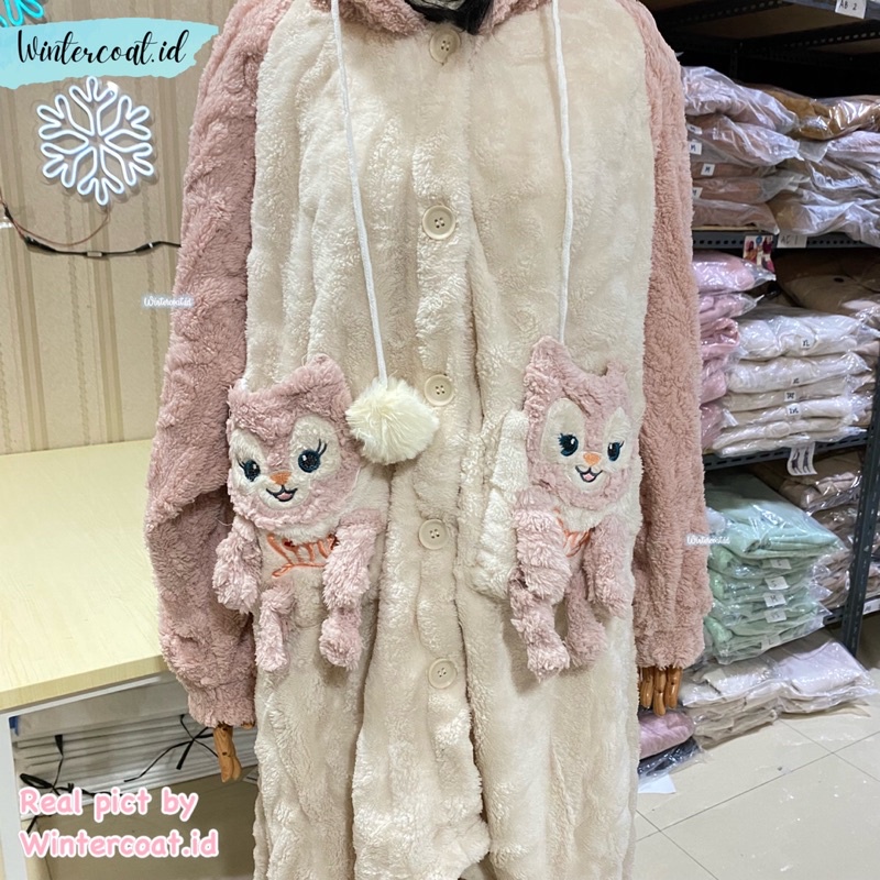 Piyama winter wanita baju tidur musim dingin cewek pajamas hangat tebal 1 set atasan dan bawahan onesie shellie may shellymay shelliemay