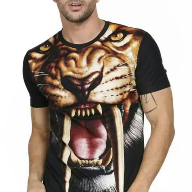 Baju kaos MACAN HARIMAU tiger 3d binatang satwa pria
