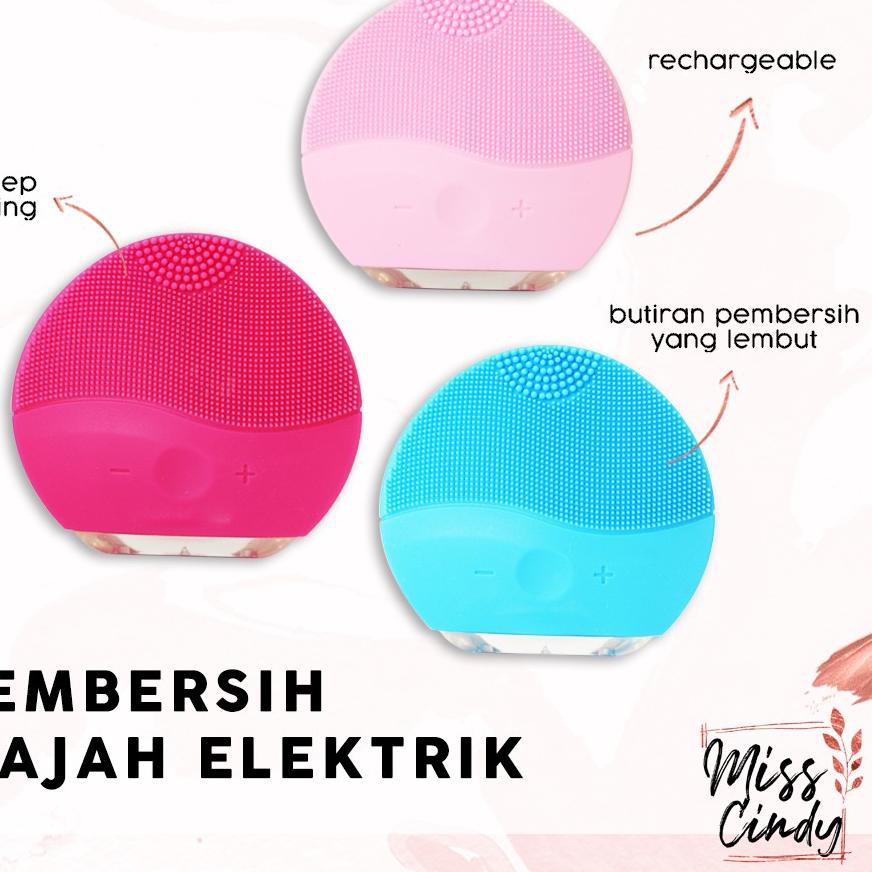 ✦ Alat Pembersih Wajah Elektrik Brush Silicon Facial Cleaner Silikon Muka ℮