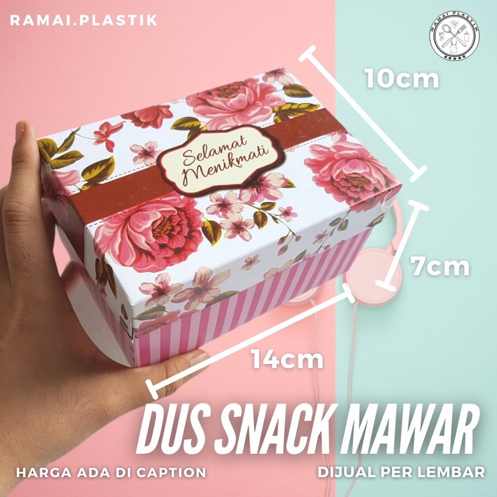 Dus snack uk 10x14cm motif bunga mawar pink