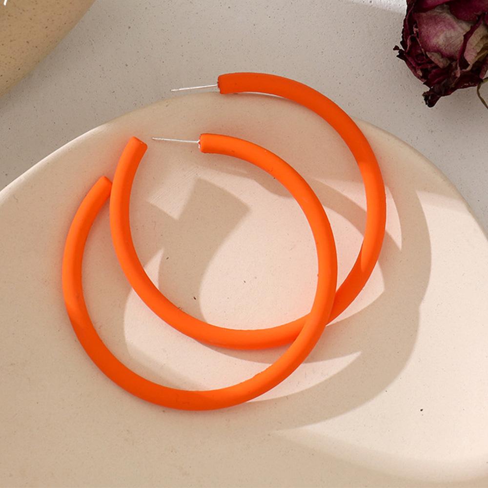 Agustinina Anting Hoop Wanita Fashion Permen Warna Bulat Geometris Kepribadian Wanita Perhiasan