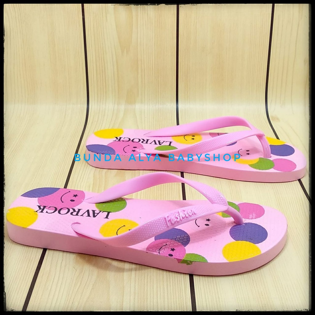 Sendal Jepit Wanita Karet IMPORT Karet PINK Size 36 - 40 Elastis Lentur - Sandal Jepit Cewek AntiLicin SMILE Empuk