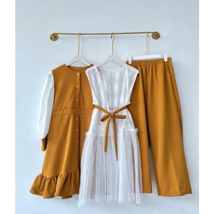 SETELAN CELANA BROKAT SET TUNIK BROKAT IMPORT