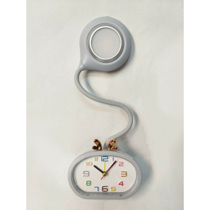 Lampu meja / jam alarm / table clock alarm / lampu meja belajar multifungsi dengan kabel usb