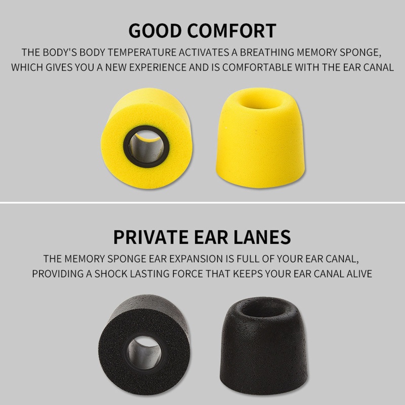 Cre 1pasang Earbud Tips Pengganti Spons Ear Tips 4.9mm Earpads Ear Cap Untuk Di Telinga Headphone Spons Bantalan Telinga Accessor