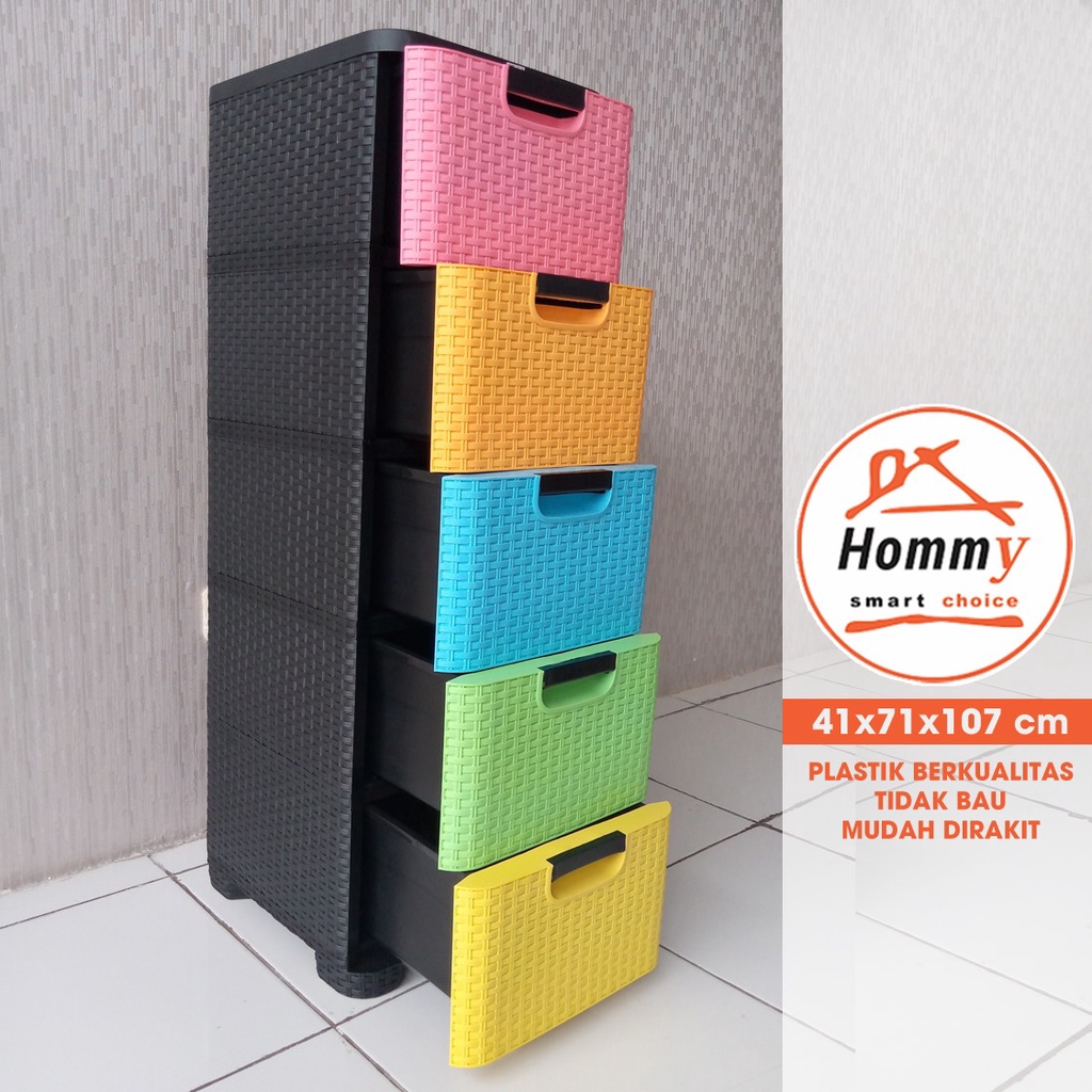 Lemari Kabinet Plastik Serbaguna 5 Susun Trivia Hommy