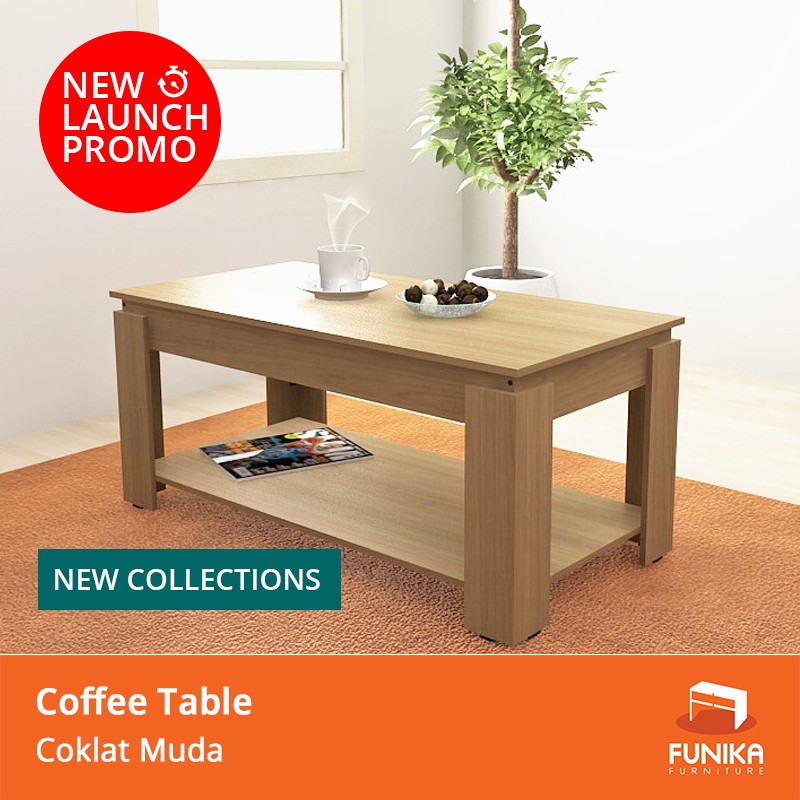 Funika VLCT100 Coffee  Table  Dengan Rak Di bagian Bawah 