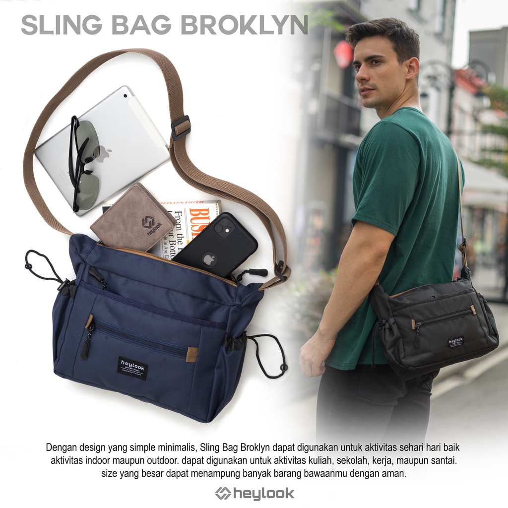 HEYLOOK Project - Tas Selempang Pria BROKLYN Tas Pria Dsitro Tas Slempang Cowok Murah