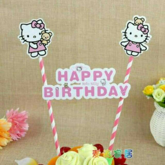 Cake Topper Happy Birthday Hello Kitty