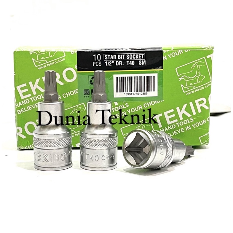 TEKIRO Star Bit Socket T40 Mata Sok Bintang T40 Mata Kunci Sock Bintang T40 1/2” Mata Shock Bintang 