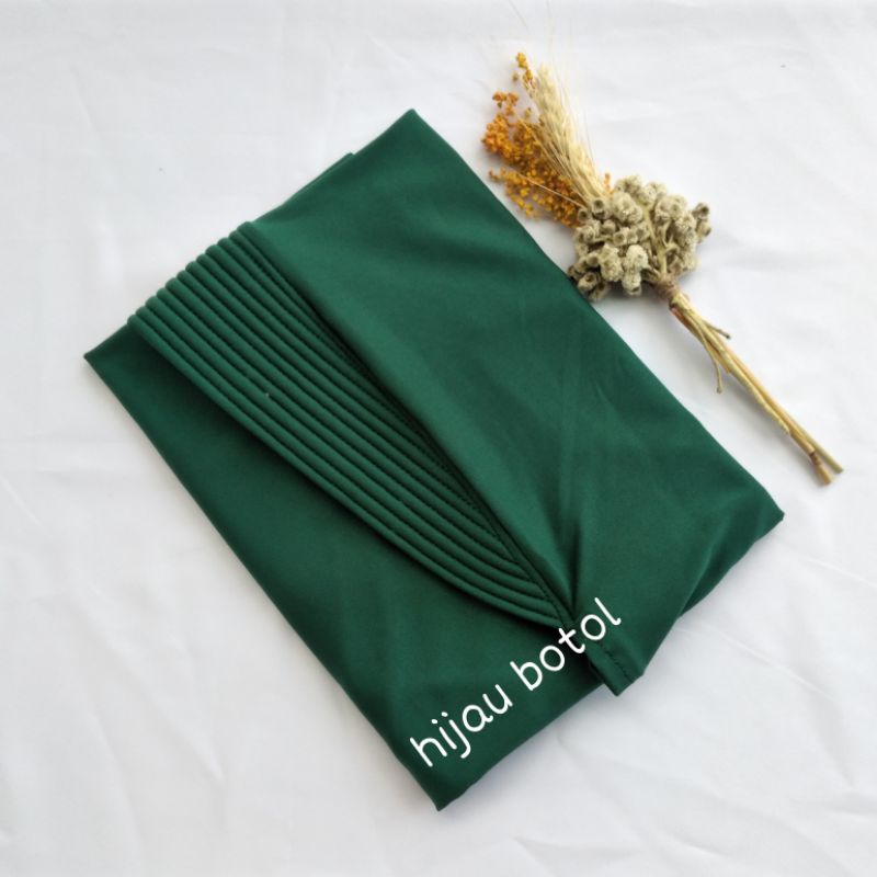 Hijab Bergo Spandek Jersey Menutup Dada/Hijab Instan Bergo Hamidah/Hijab Sport-Hijau botol