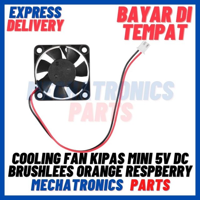 [MTR-9030] COOLING FAN KIPAS MINI 5V DC 3X3CM BRUSHLEES ORANGE RESPBERRY