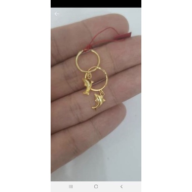 anting jipsi model dolphin emas asli kadar 700