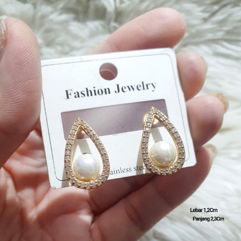 Anting Titanium asli Anti karat anti alergi Earring Stainless steel Premium Quality T293