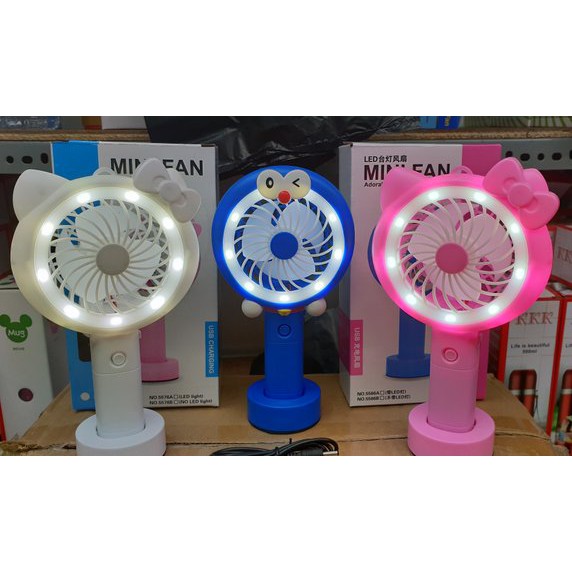 Kipas Angin Karakter LED Light / Lampu LED Hand Mini Fan USB Portable / Mini Fan LED / Kipas angin