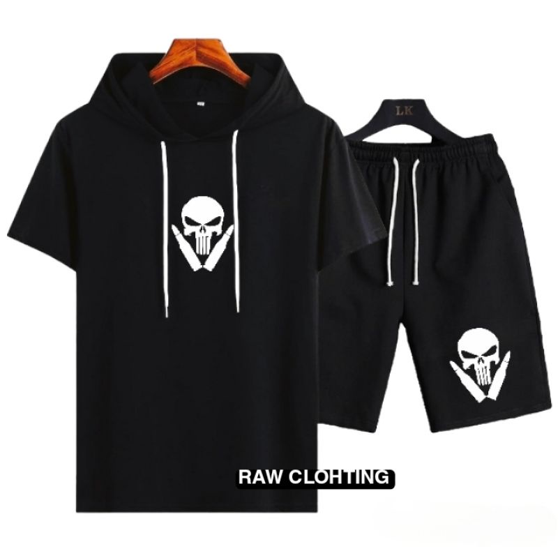 KAOS PRIA 1 SET BAJU + CELANA PENDEK PRIA WANITA PREMIUM KUALITAS DISTRO