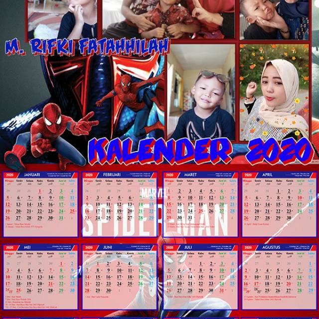 

Kalender karakter cowok foto sendiri/pake nama sendiri termurah