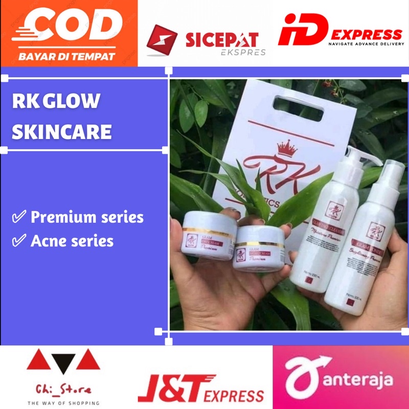 RK Glow skincare paket perawatan premium acne series glowing pemutih wajah jerawat kusam flek hitam 