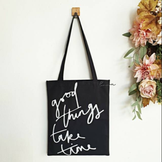 TOTE BAG GOOD THINGSTas Tote Bag Wanita/ tas belanja /tas kuliah / tas sablon /totebag