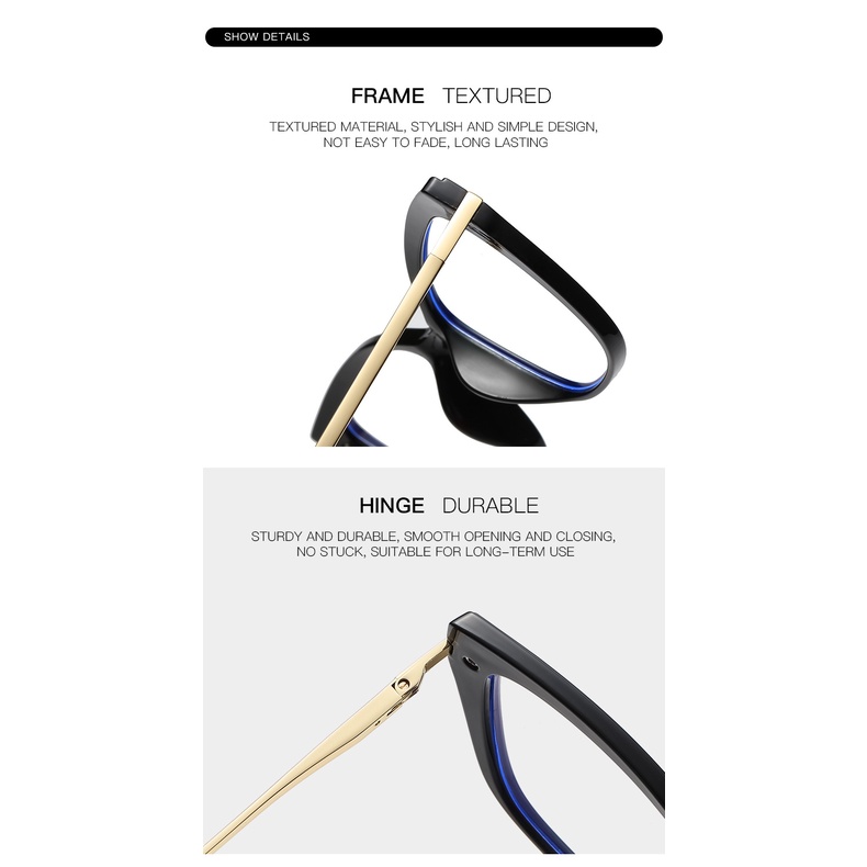 Kacamata Cat Eye Anti Radiasi Gaya Eropaamerika Untuk Wanita Tr90