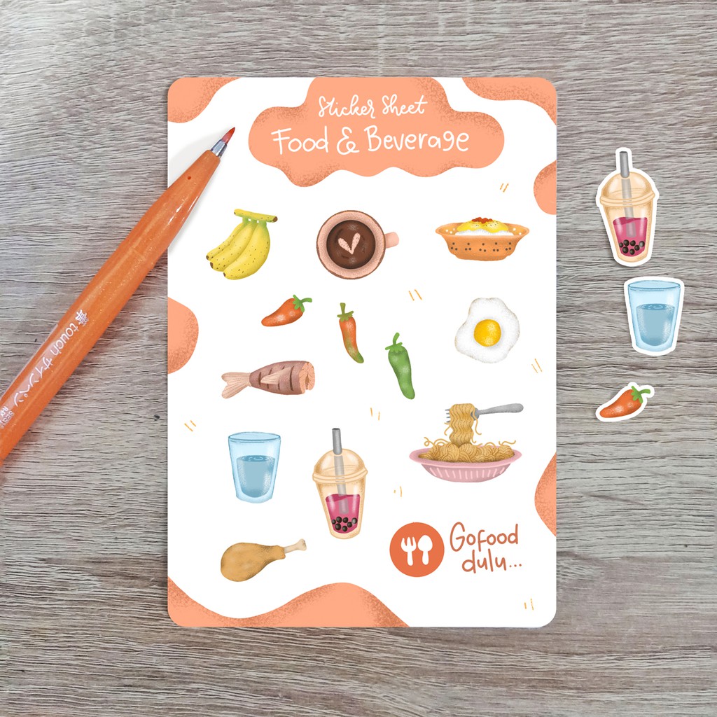 

Food n Beverage" Sticker for Planner