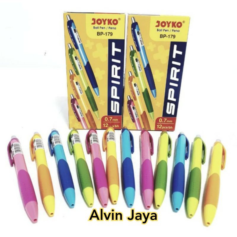 

Pulpen Joyko Spirit BP-179 Tinta Hitam 1 Box Isi 12 Buah