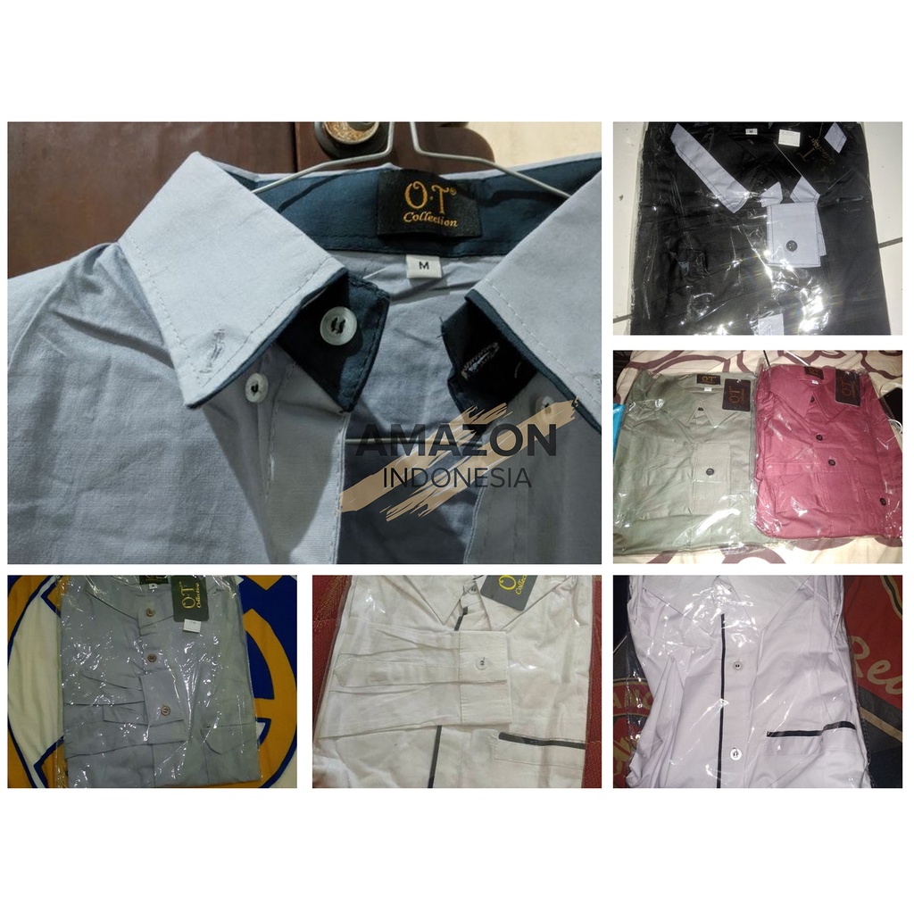 BAJU KEMEJA PRIA ATASAN COWOK WARNA WHITE PUTIH BAHAN KATUN STRETCH MELAR SLIM FIT ORI SEMUA UKURAN