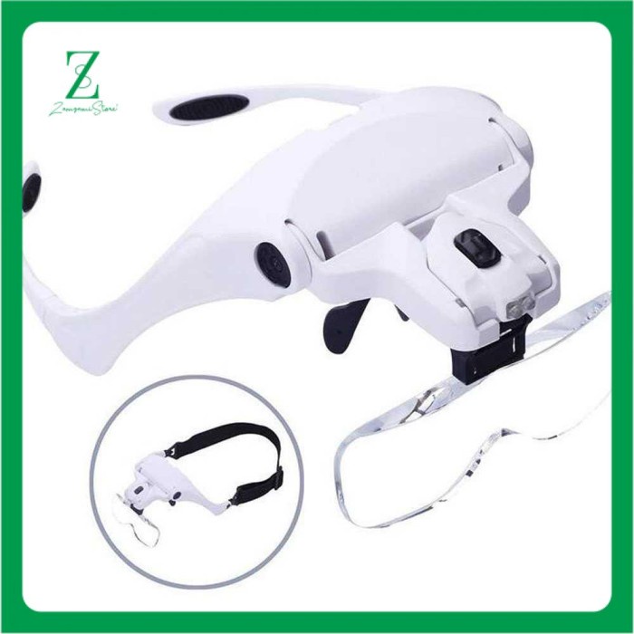 

Helm Kacamata Pembesar Reparasi Jam 5x Magnifier 2 LED-Putih
