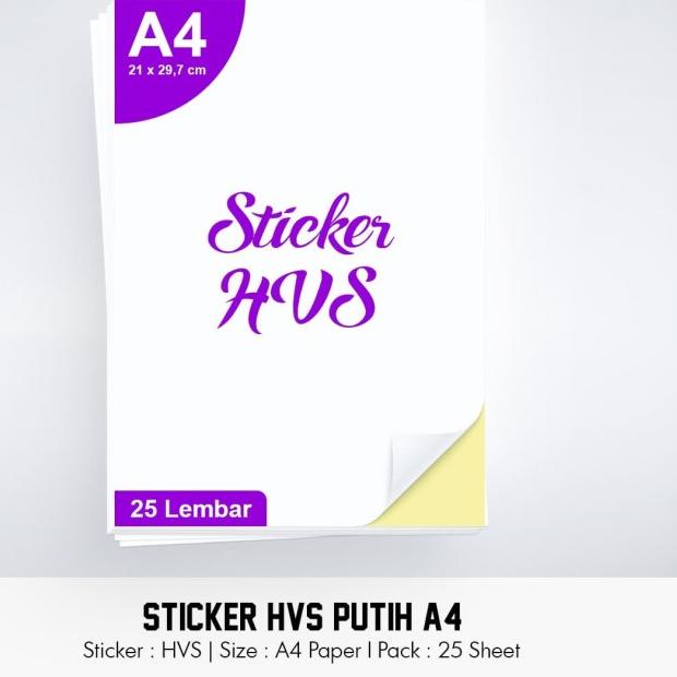 

☁ Stiker HVS Putih (A4 / 1 pack = 25 lbr) ♘